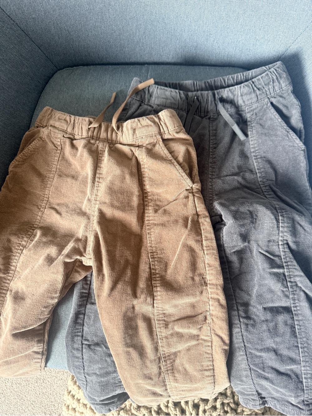 Zara Kids Corduroy Joggers in Brown and Gray